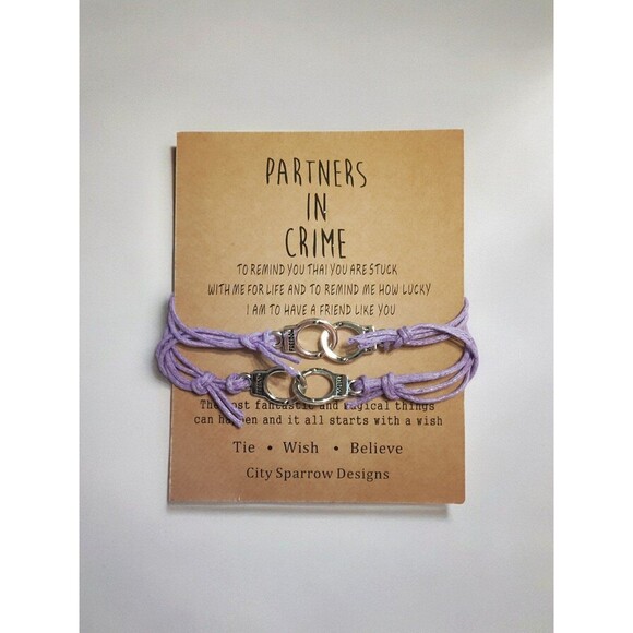 2-pcs. Partners In Crime Friendship Bracelet Set - Picture 2 of 3